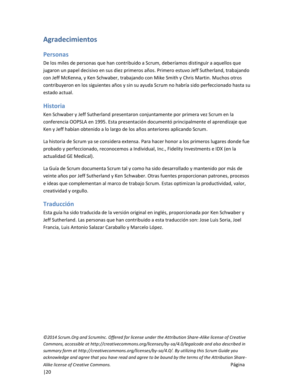 La Guia Definitiva De Scrum: Las Reglas Del Juego - Ken Schwaber, Jeff Sutherland (Spanish), Page 20