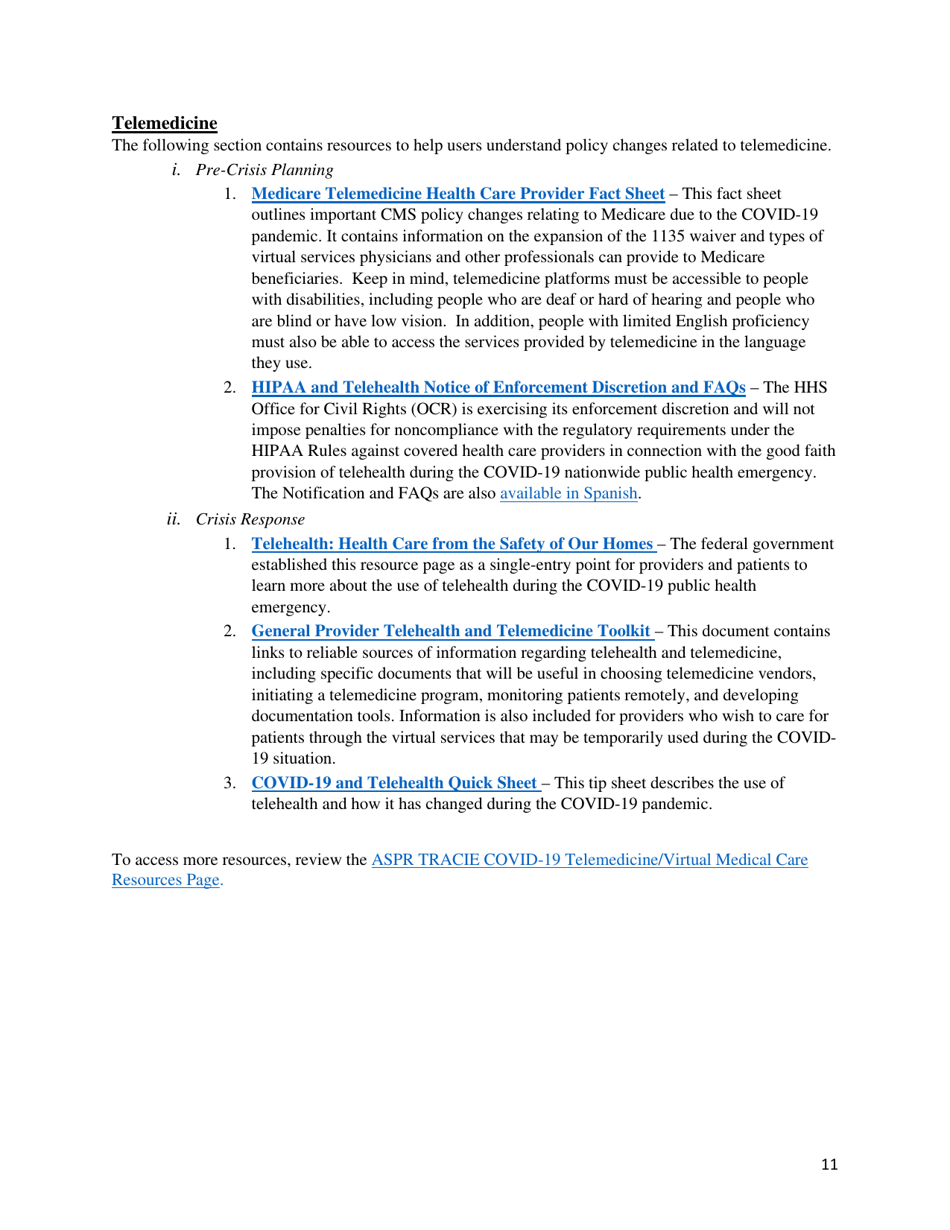 Covid-19 Hospital Resource Compilation, Page 11