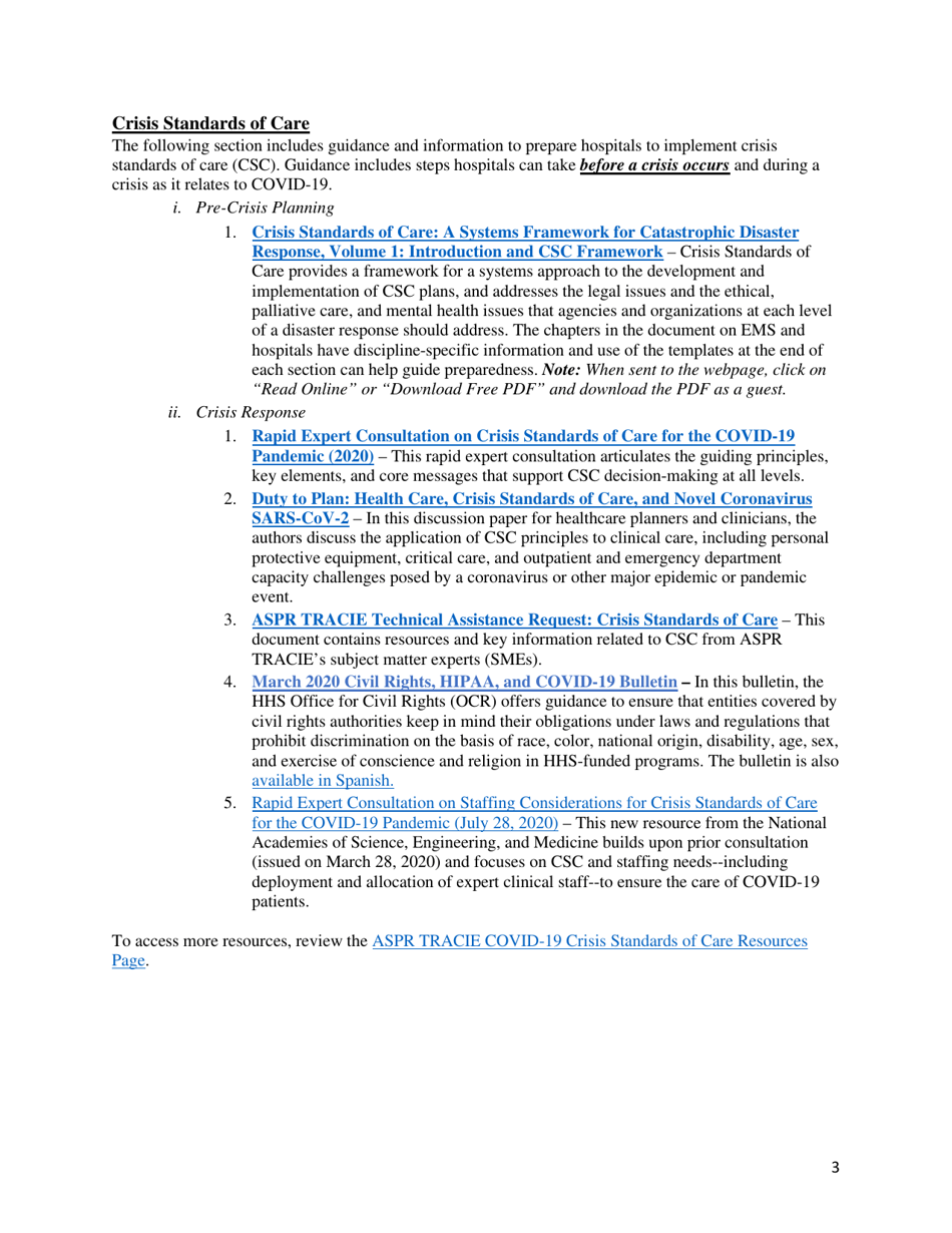 Covid-19 Hospital Resource Compilation, Page 3