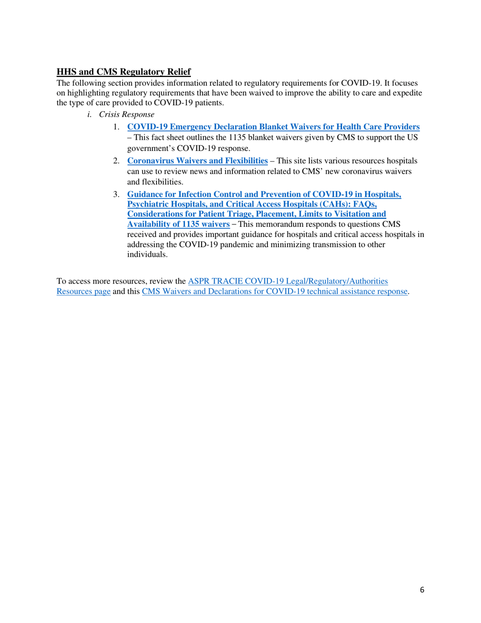 Covid-19 Hospital Resource Compilation, Page 6