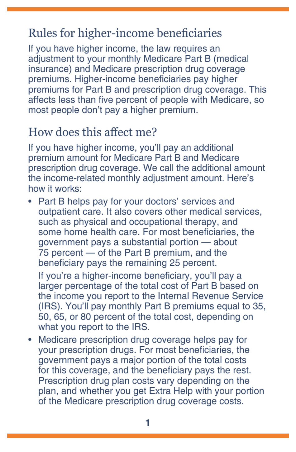 Medicare Premiums: Rules for Higher-Income Beneficiaries, Page 5