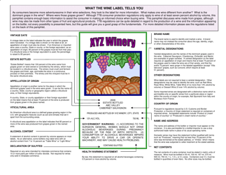 Document preview: What the Wine Label Tells You