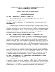 Document preview: Combating Money Laundering, Terrorist Financing, and Counterfeiting Act - Senators Chuck Grassley and Dianne Feinstein - Iowa, 2017