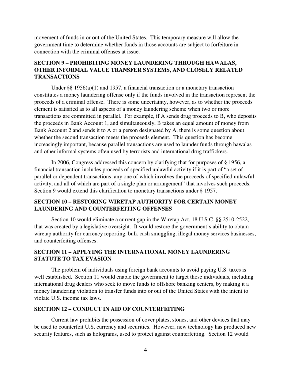 Combating Money Laundering, Terrorist Financing, and Counterfeiting Act - Senators Chuck Grassley and Dianne Feinstein - Iowa, Page 4