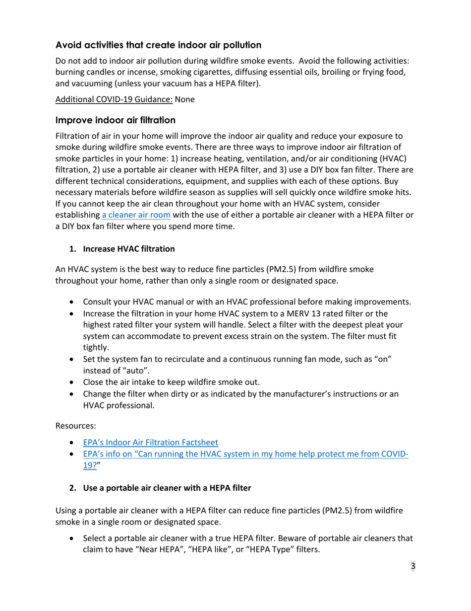 DOH Form 821-144 Recommendations for Wildfire Smoke and Covid-19 During the 2021 Wildfire Season - Washington, Page 3
