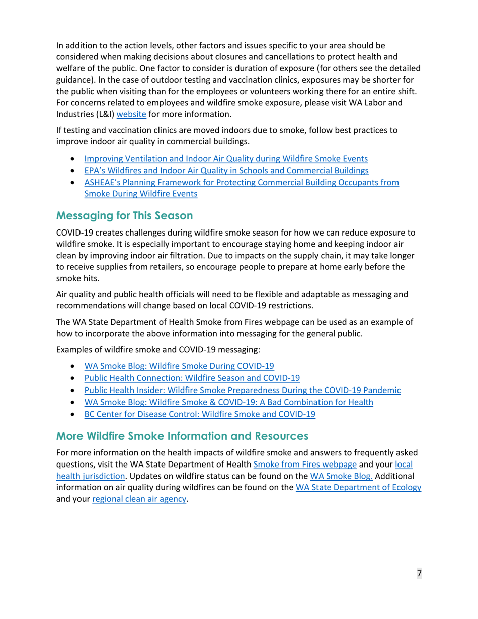 DOH Form 821-144 Recommendations for Wildfire Smoke and Covid-19 During the 2021 Wildfire Season - Washington, Page 7