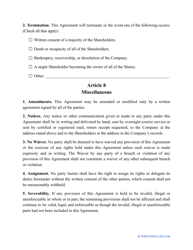 &quot;Buy-Sell Agreement Template&quot;, Page 9