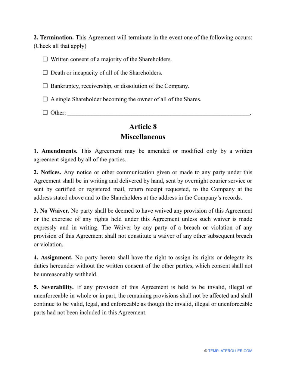 Buy-Sell Agreement Template, Page 9