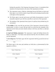 Child Custody Agreement for Unmarried Parents Template, Page 4
