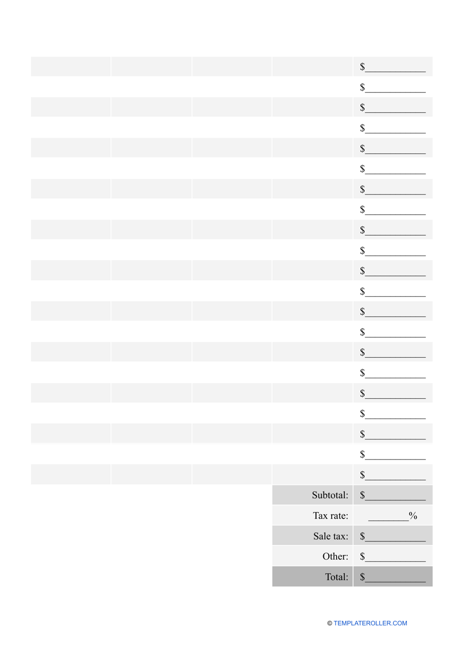 Request for Quote Template, Page 2