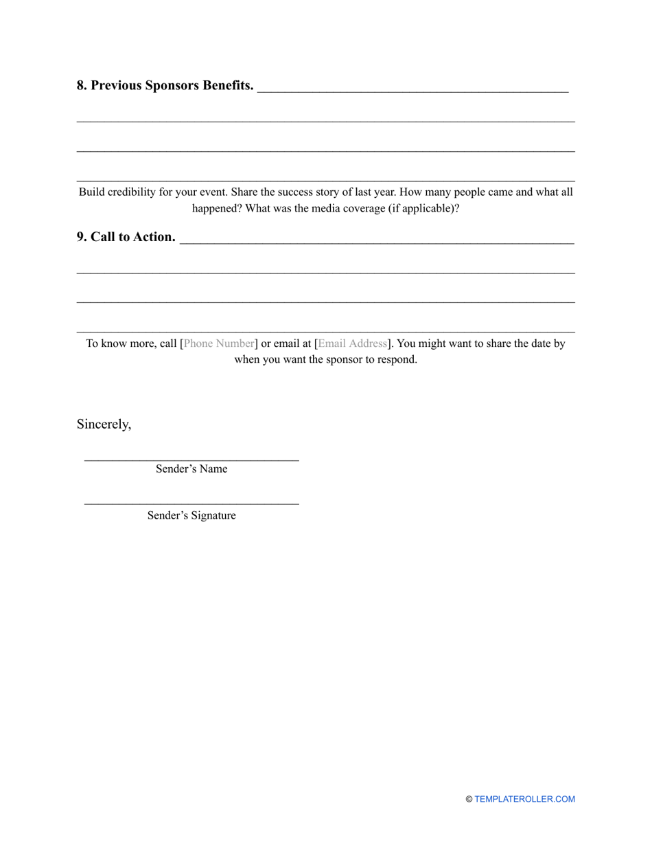 Sponsorship Proposal Template, Page 3