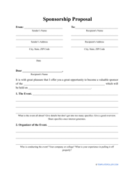 Document preview: Sponsorship Proposal Template