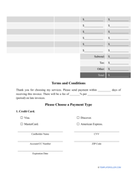 Artist Invoice Template, Page 2