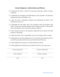 Botox Consent Form, Page 3