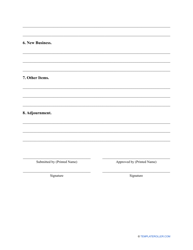 Business Meeting Minutes Template, Page 2