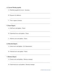 Church Meeting Agenda Template, Page 2