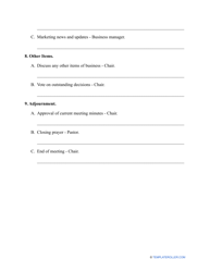Church Meeting Agenda Template, Page 3