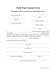 Document preview: Field Trip Consent Form