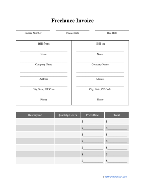 "Freelance Invoice Template" Download Pdf