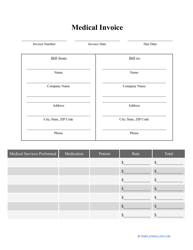 &quot;Medical Invoice Template&quot;