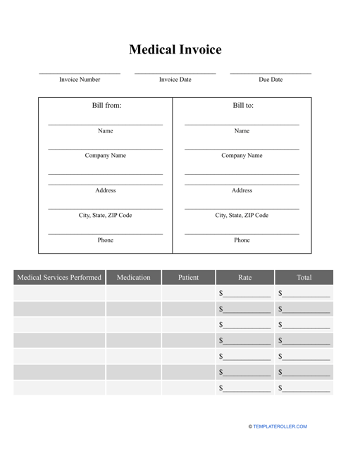 Medical Invoice Template