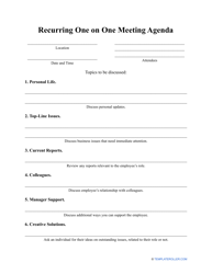 One on One Meeting Agenda Template, Page 3