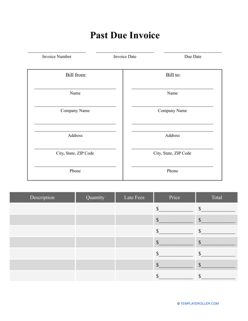 Past Due Invoice Template Download Pdf