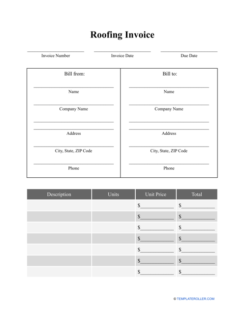 Roofing Invoice Template Download Pdf