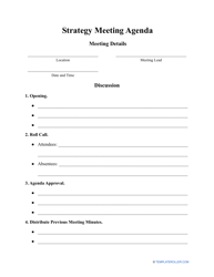 Strategy Meeting Agenda Template