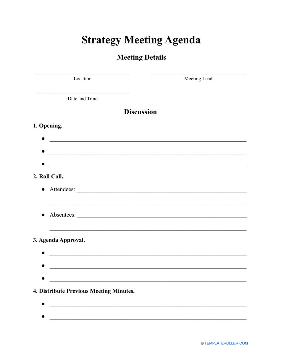 Strategy Meeting Agenda Template, Page 1