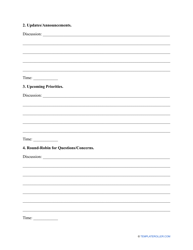 Weekly Meeting Agenda Template, Page 2