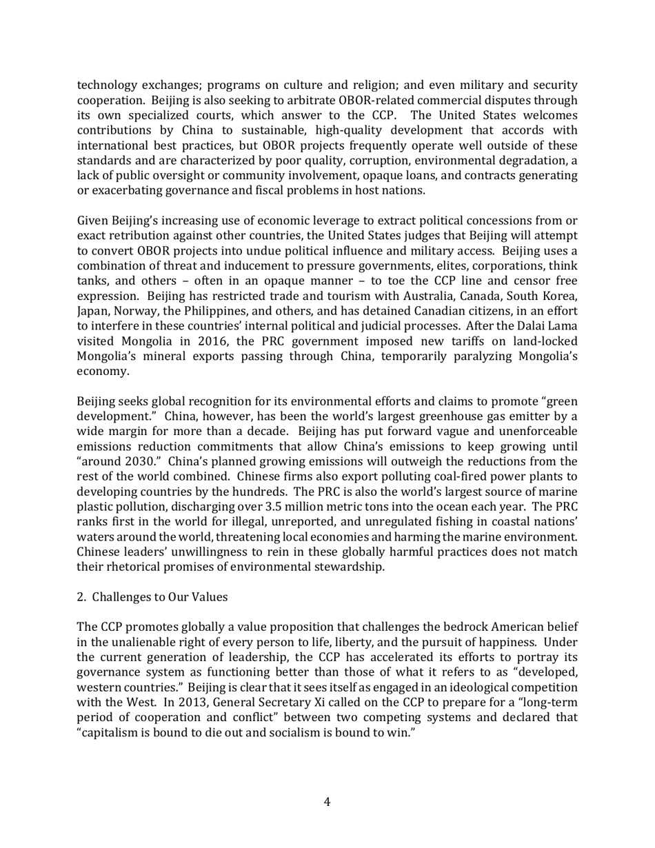 United States Strategic Approach to the Peoples Republic of China, Page 4