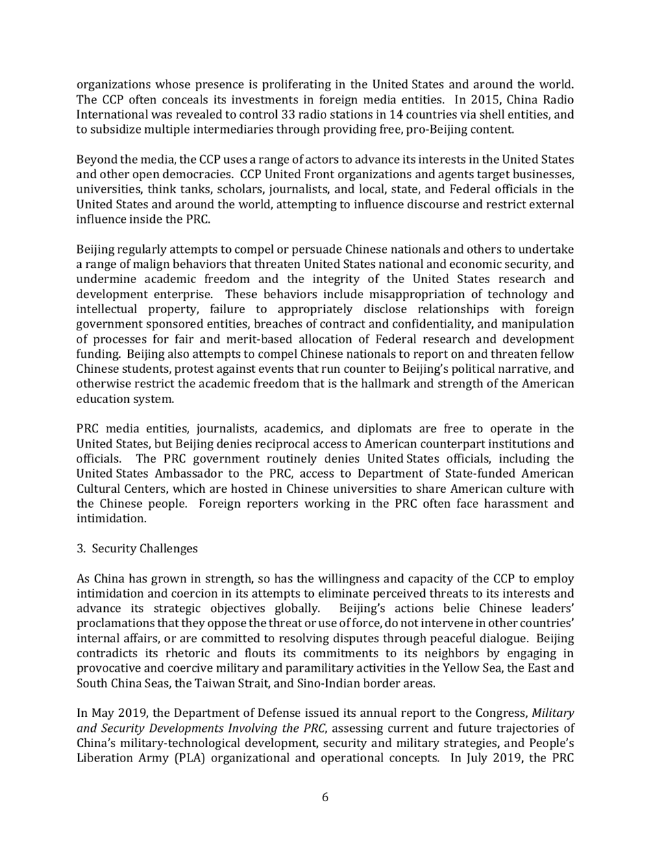 United States Strategic Approach to the Peoples Republic of China, Page 6