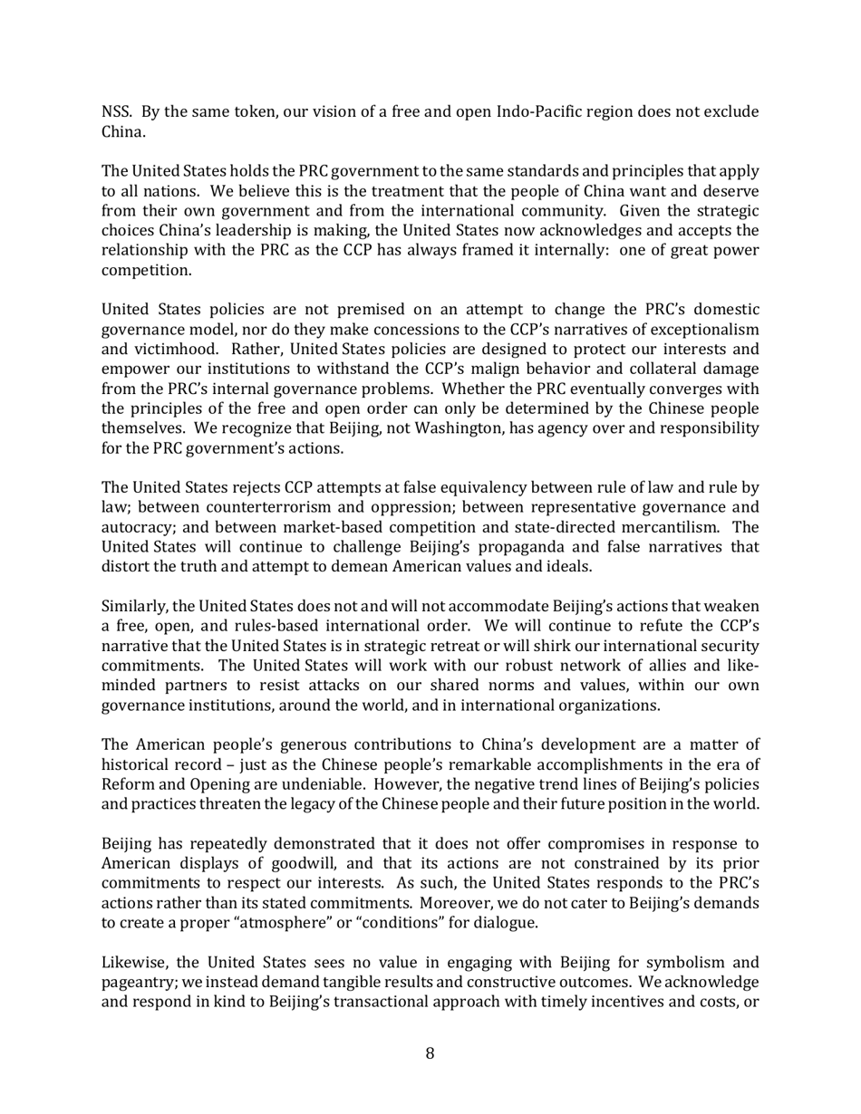 United States Strategic Approach to the Peoples Republic of China, Page 8