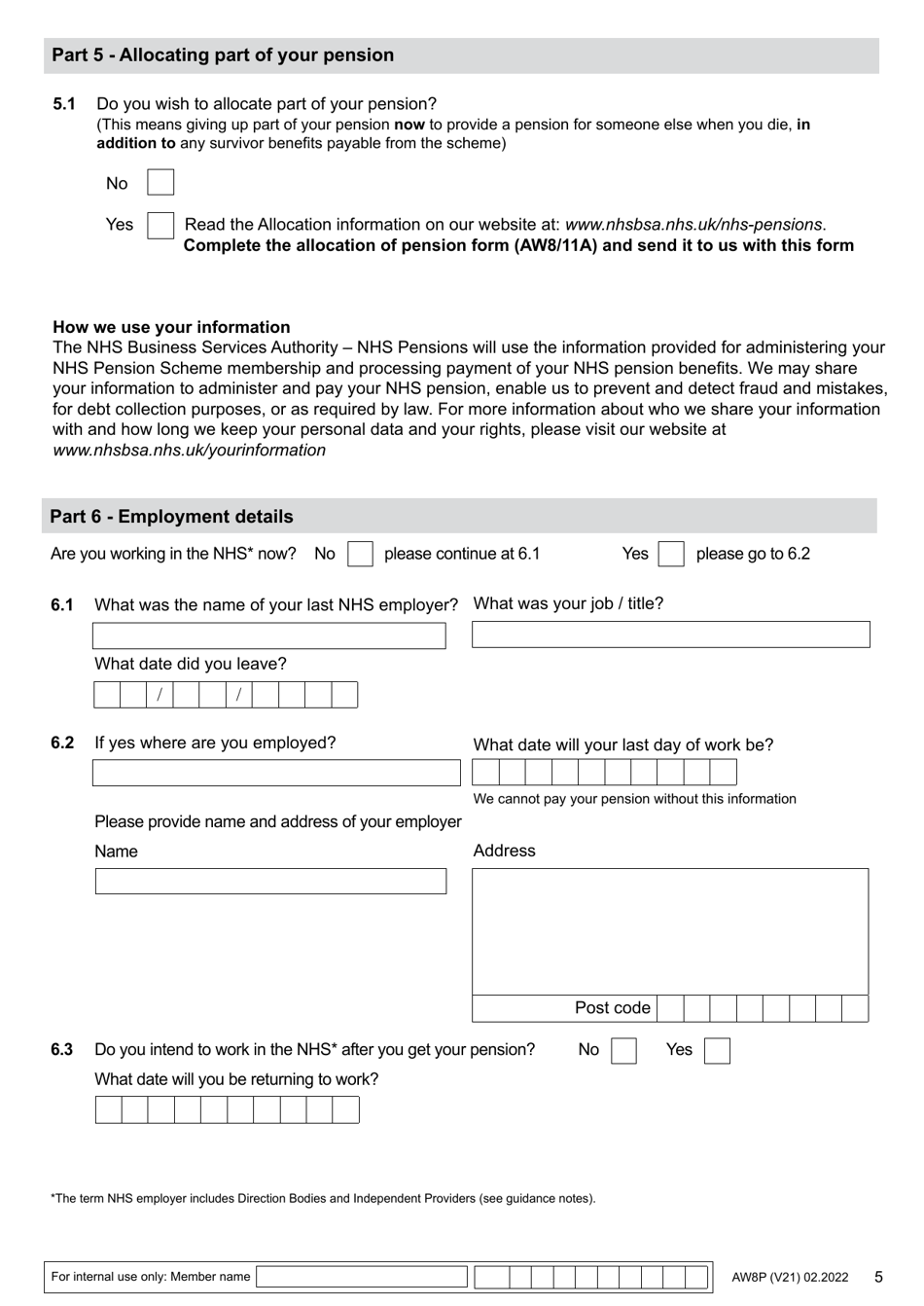 Form AW8P - Fill Out, Sign Online and Download Fillable PDF, United ...