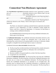 Document preview: Non-disclosure Agreement Template - Connecticut