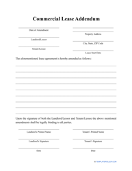 Commercial Lease Addendum Template