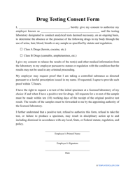 Document preview: Drug Testing Consent Form
