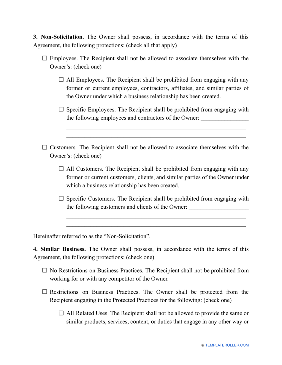 Nonsolicitation Agreement Template Fill Out, Sign Online and