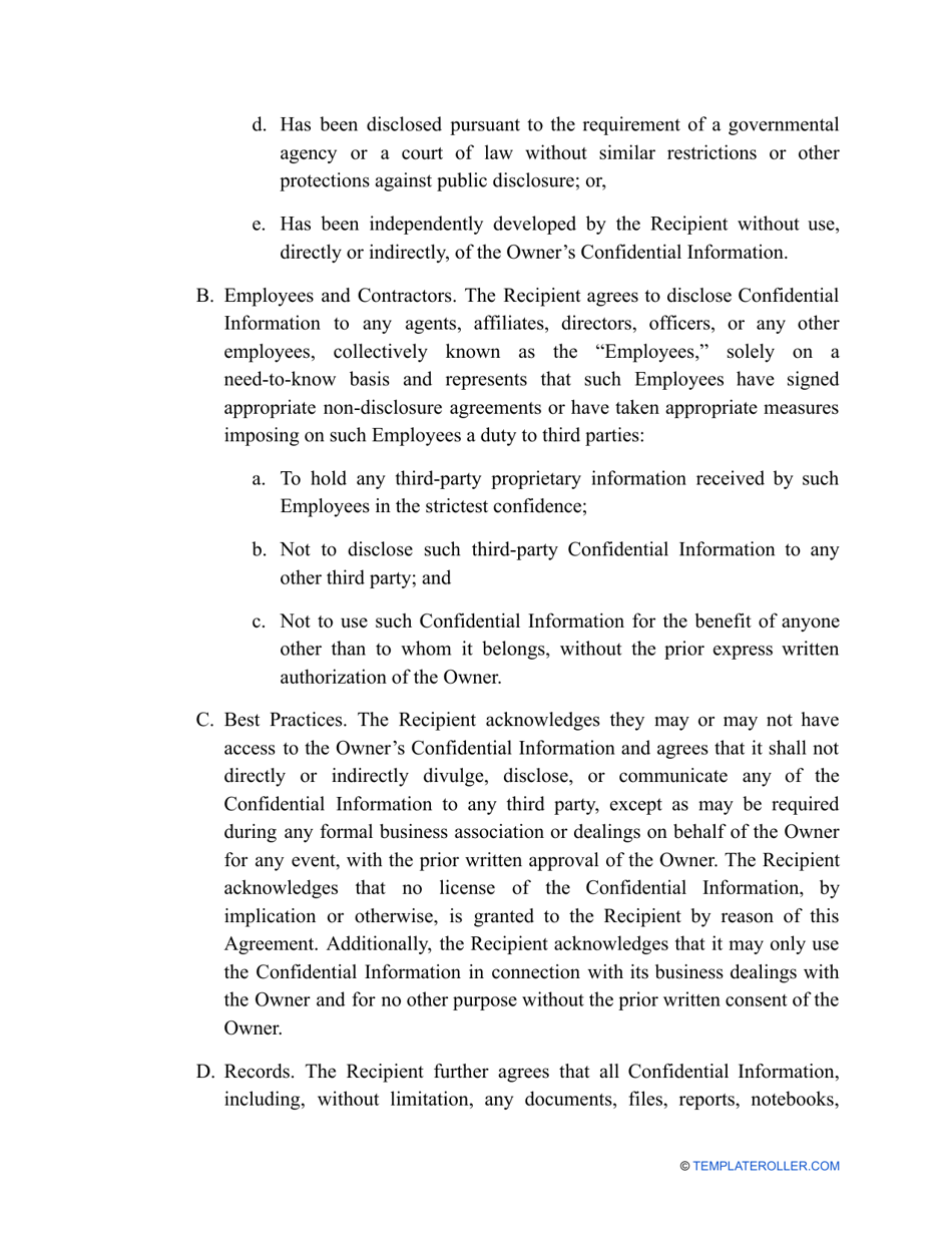 Non-solicitation Agreement Template, Page 5