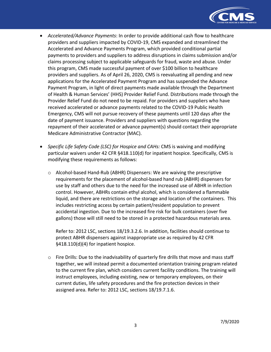 Hospice: Cms Flexibilities to Fight Covid-19, Page 3