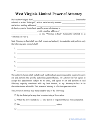 Document preview: Limited Power of Attorney Template - West Virginia