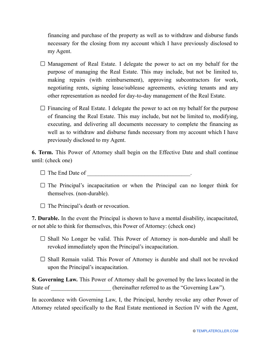 Real Estate Power of Attorney Template - Ohio, Page 2