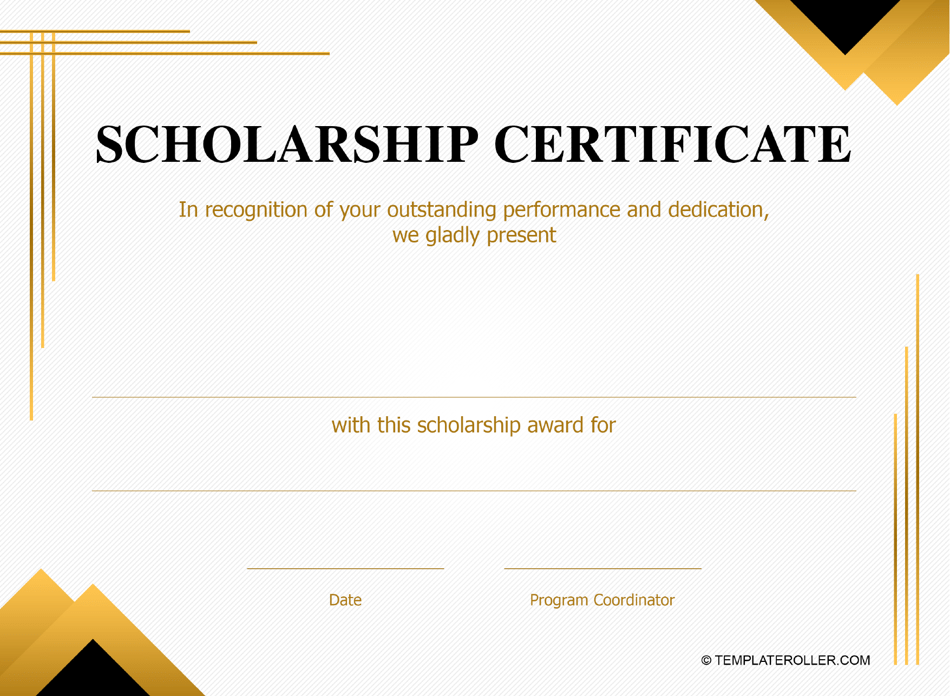 Grey Scholarship Certificate Template