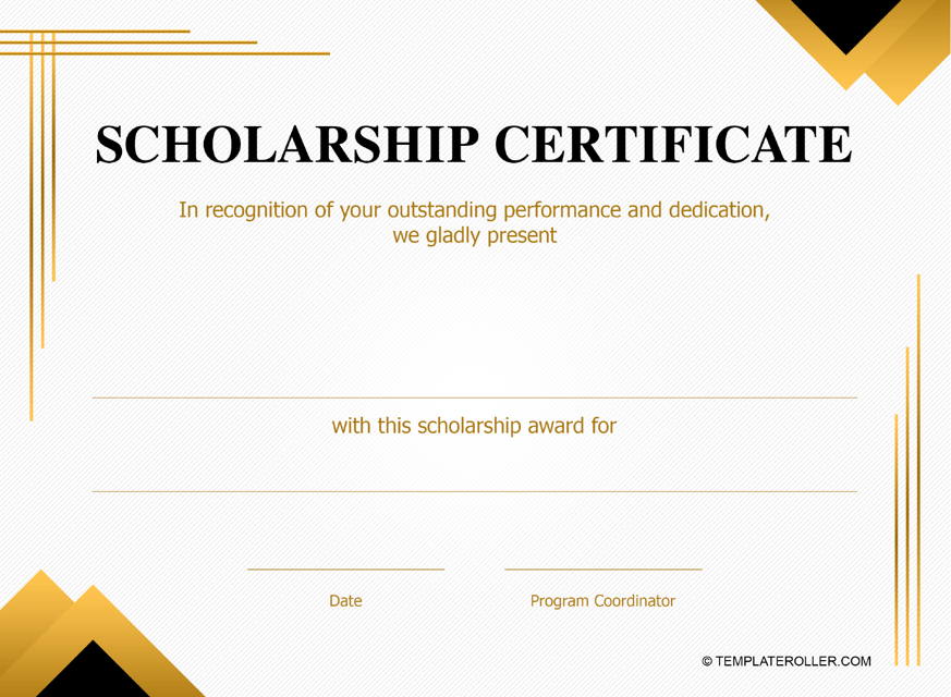 Scholarship Certificate Template Grey Download Printable PDF 