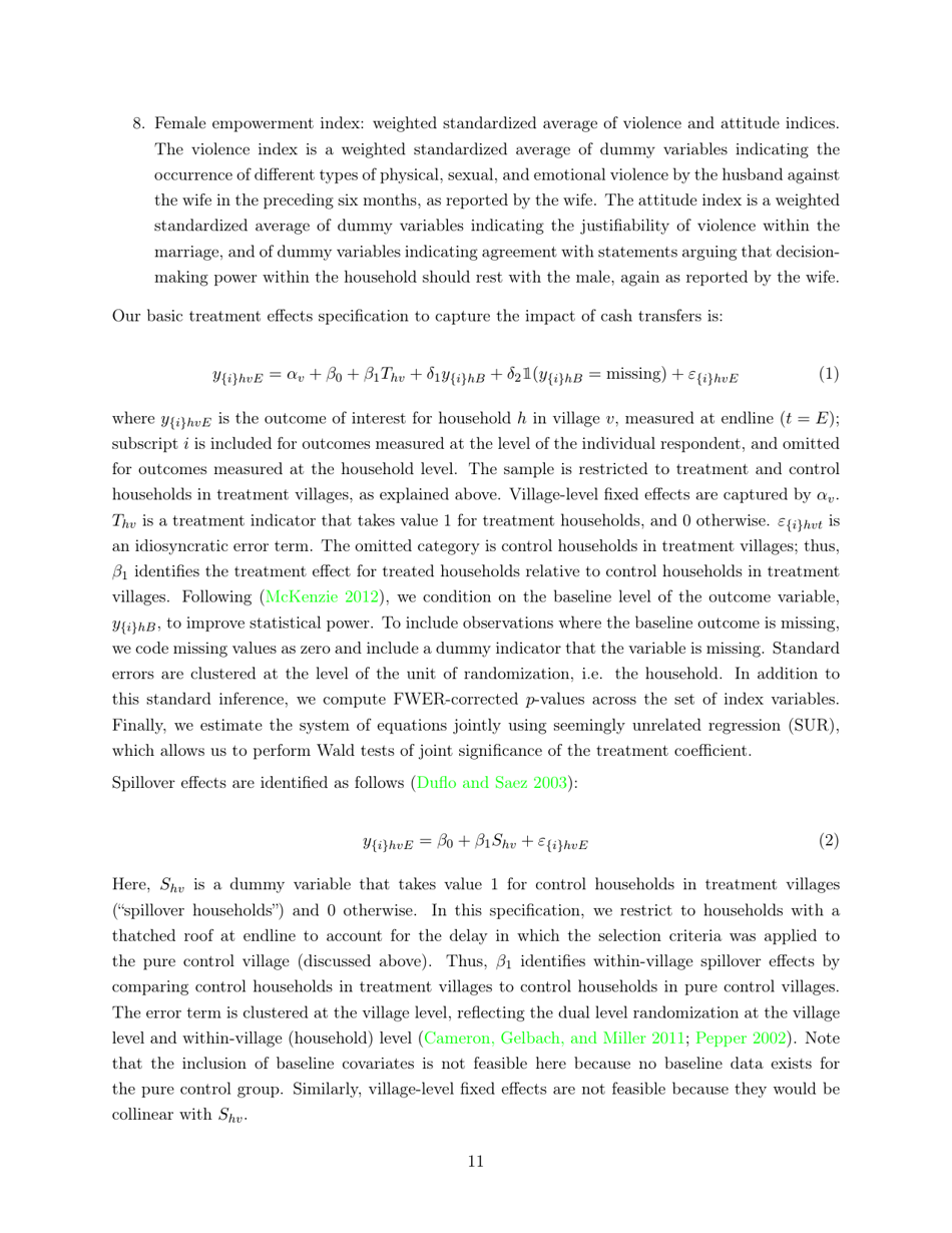 Policy Brief: Impacts of Unconditional Cash Transfers - Johannes Haushofer, Jeremy Shapiro, Page 11