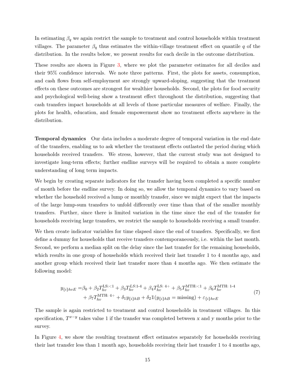 Policy Brief: Impacts of Unconditional Cash Transfers - Johannes Haushofer, Jeremy Shapiro, Page 15
