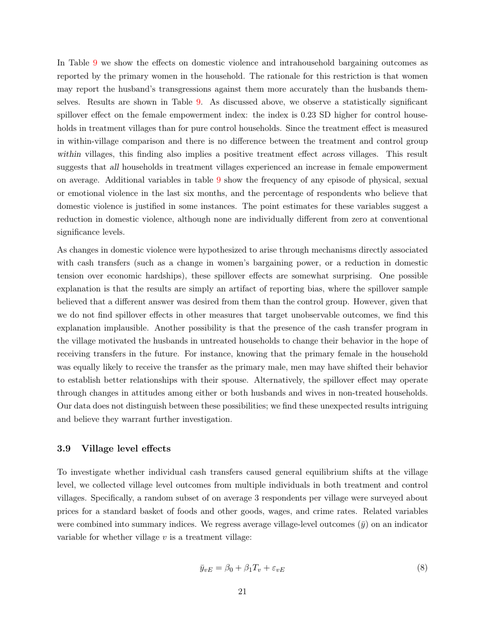 Policy Brief: Impacts of Unconditional Cash Transfers - Johannes Haushofer, Jeremy Shapiro, Page 21