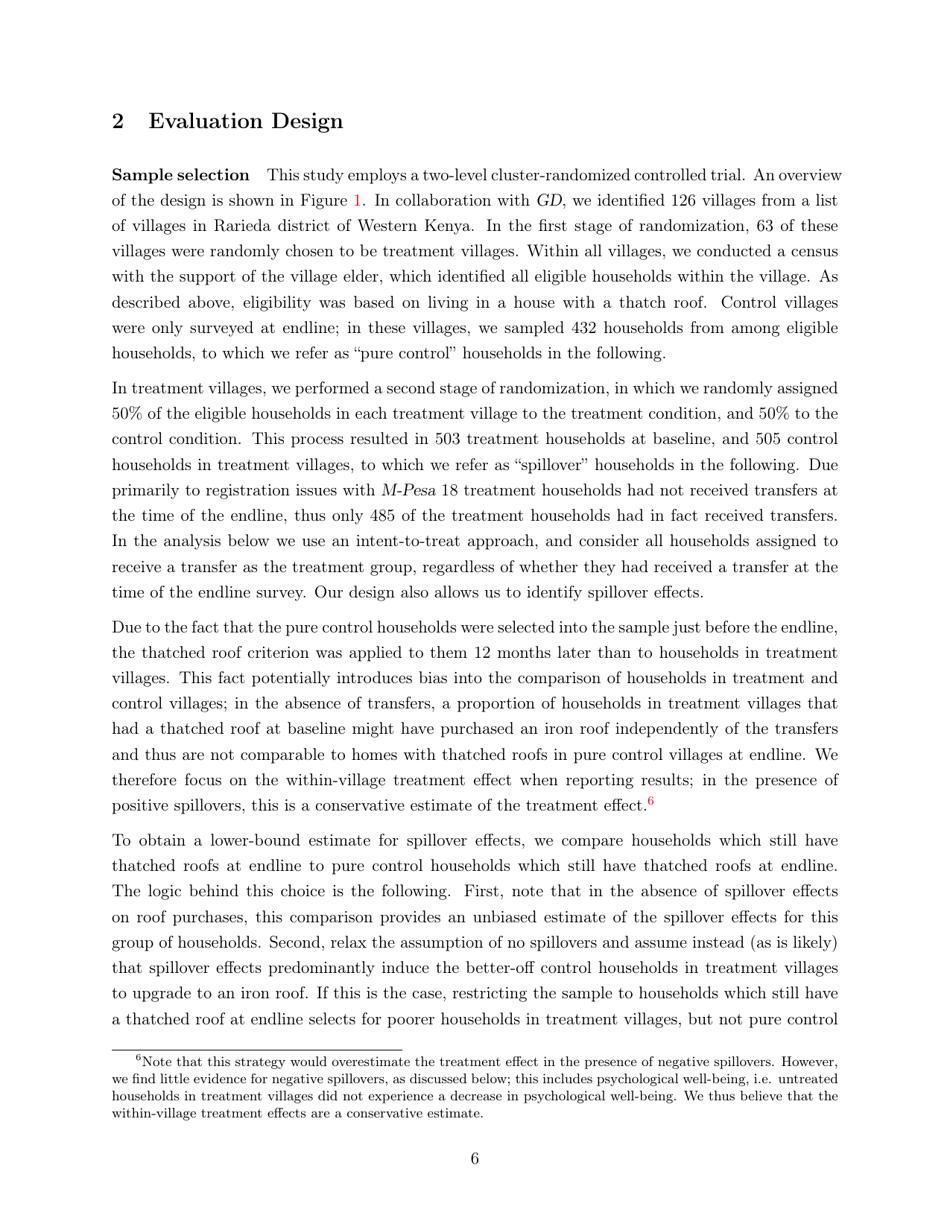 Policy Brief: Impacts of Unconditional Cash Transfers - Johannes Haushofer, Jeremy Shapiro, Page 6