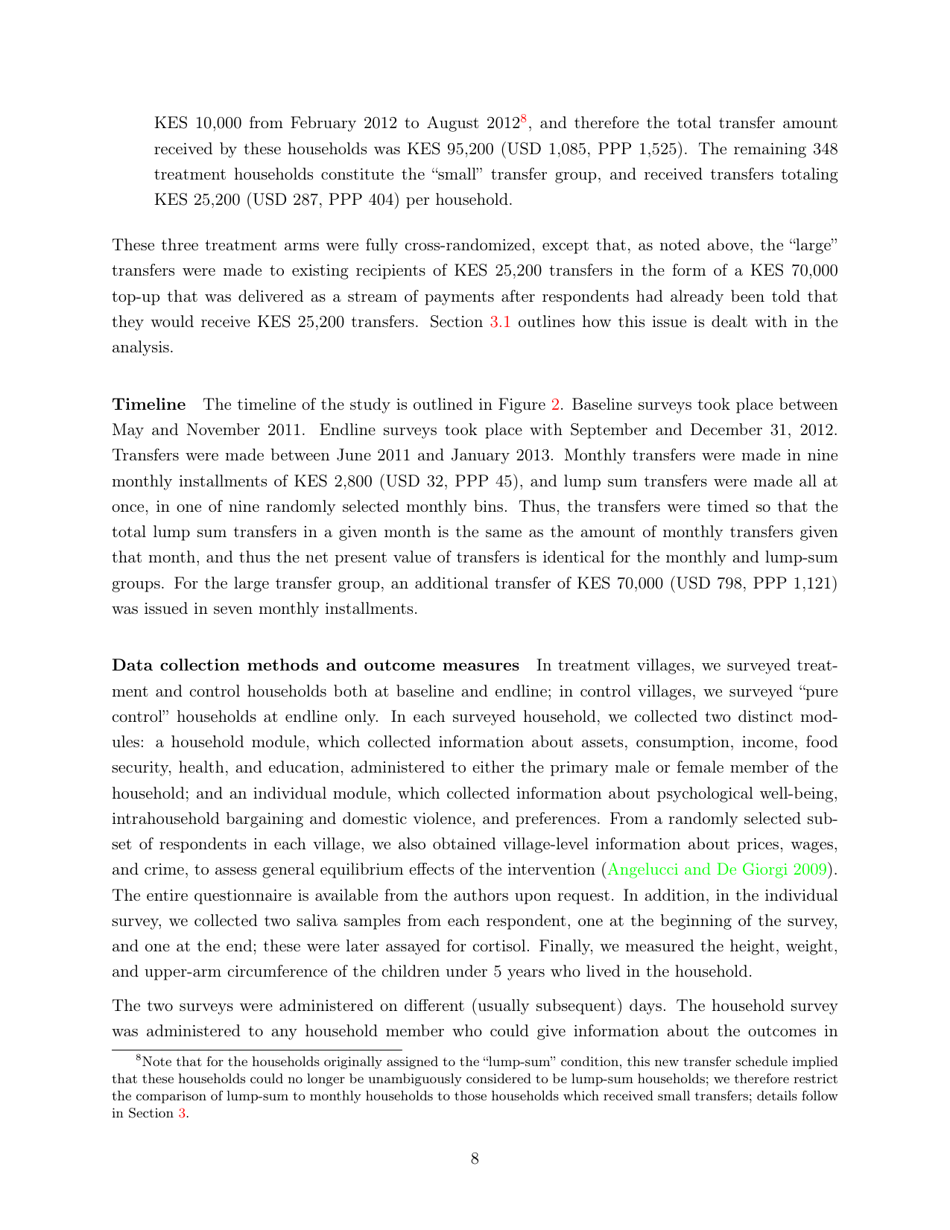 Policy Brief: Impacts of Unconditional Cash Transfers - Johannes Haushofer, Jeremy Shapiro, Page 8